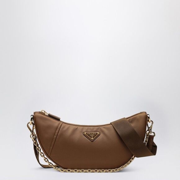 Prada Handbags - Prada Prada Demi-Lune Shoulder Bag Brandy In Re-Nylon Women